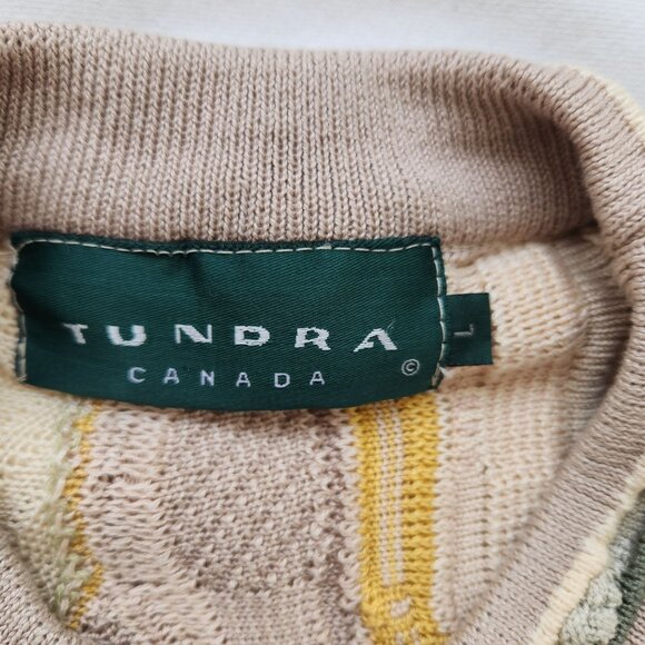 Vintage Tundra Canada Textured Knit Cotton Sweater Warm Soft Cozy 90's Cabincore - Picture 5 of 13